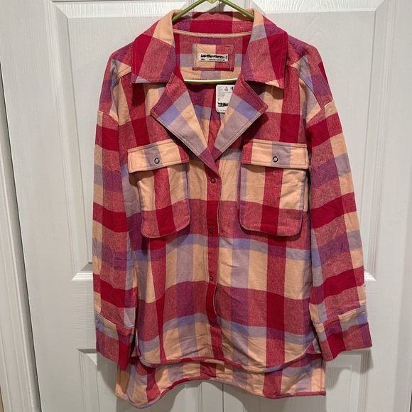 Free People We The Free Izzie Plaid Flannel Cargo Shirt Jacket Shacket Small - Picture 4 of 6
